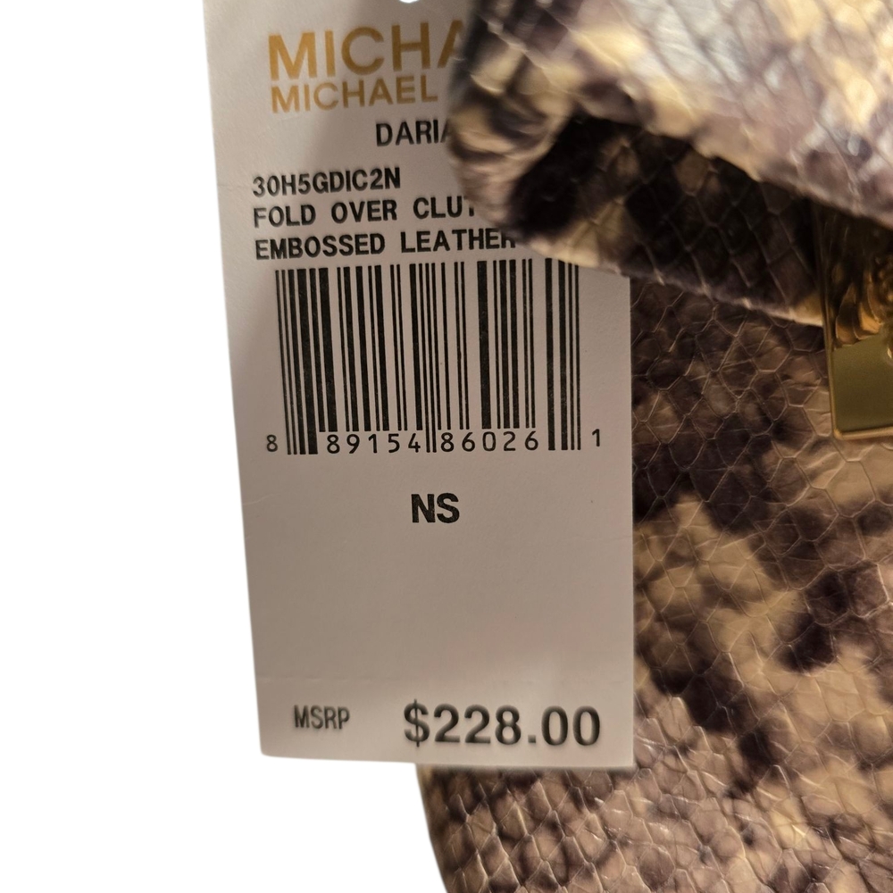 Michael Kors Brown Shoulder Bag with Faux Snakeskin Design - Picture 5 of 6